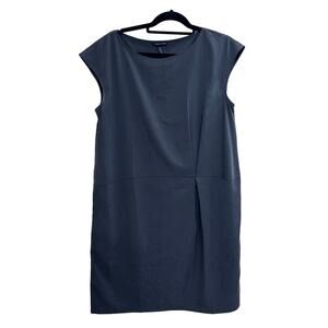 Eileen Fisher sleeveless grayTencel knee length dress size Medium
